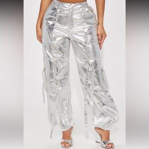 Silver Metallic Oversized Cargos